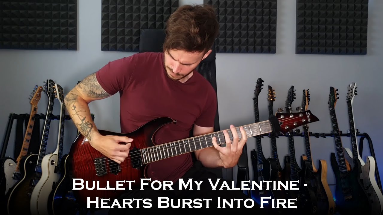 Bullet For My Valentine - Hearts Burst Into Fire (Guitar Cover + Solos / One Take)