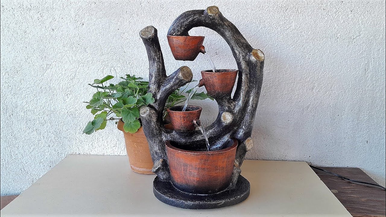 Şelale çeşmesi yapımı. Waterfall fountain construction. #diycrafts #waterfall #viral