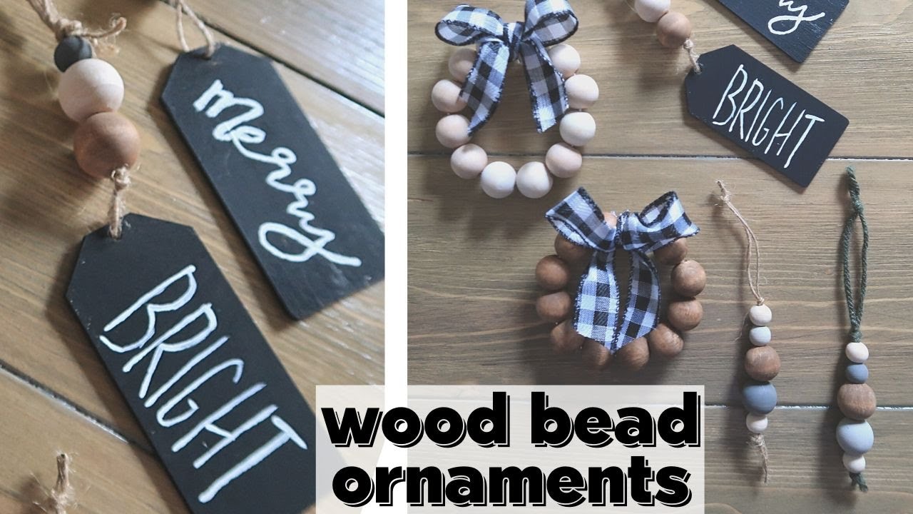 Wood Bead Christmas Ornaments