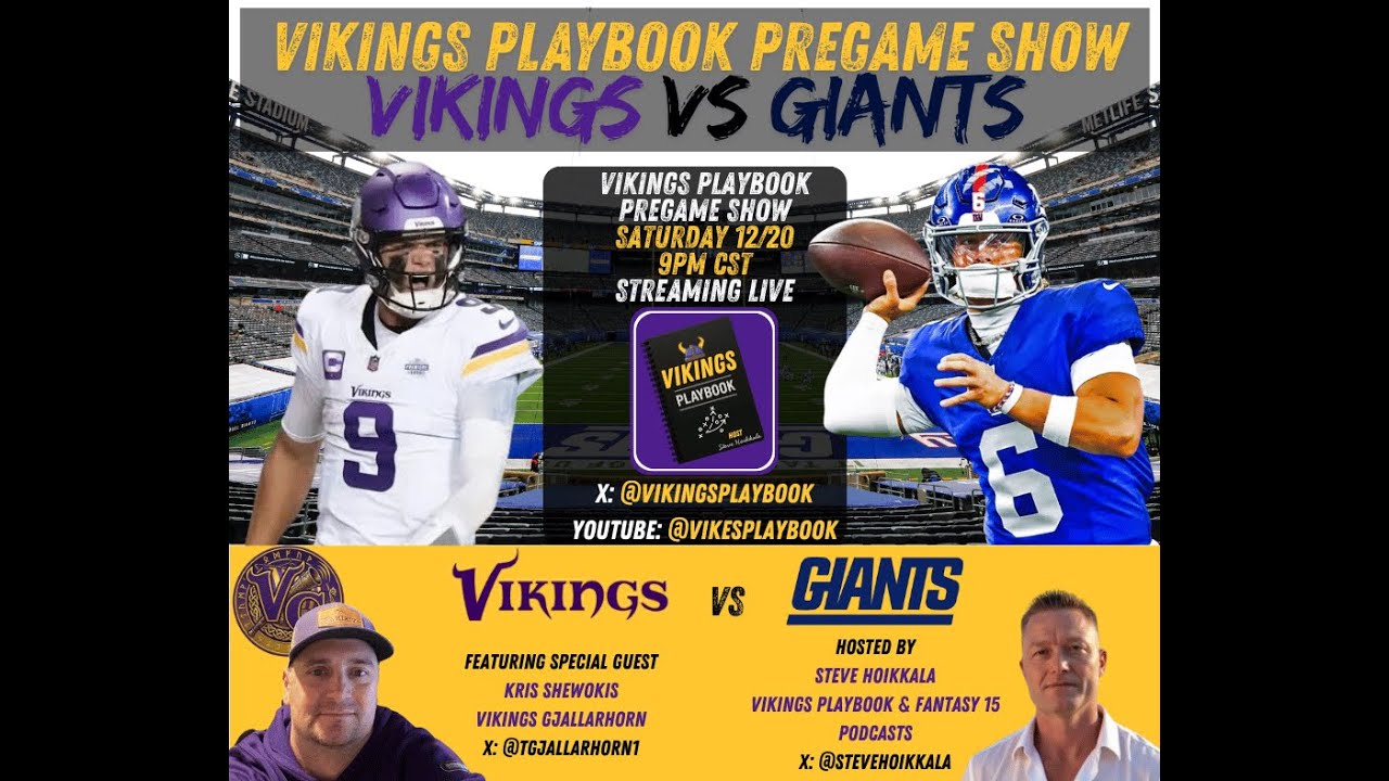 Vikings Playbook Pregame Show: Vikings vs Giants Week 16 featuring Kris Shewokis @vikings #vikings