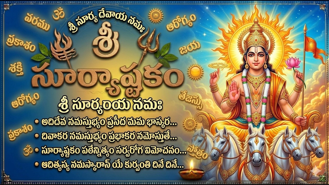 సూర్యాస్తకం 7 సార్లు | Surya Ashtakam 7 Times | ఉదయం వినాల్సిన శక్తివంతమైన స్తోత్రం #SuryaAshtakam