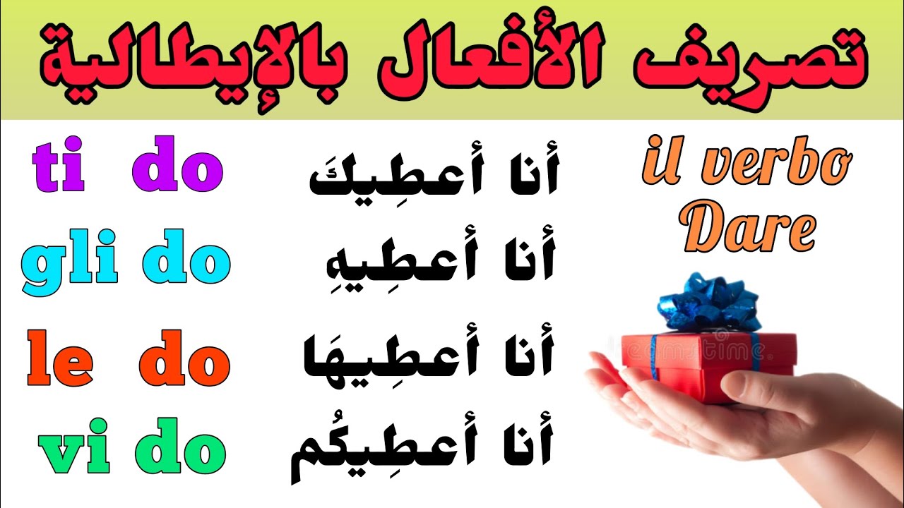بهذه الطريقة ستتعلم اللغة الإيطالية بسهولة | الفعل dare و ضمائر المفعول ( زمن الحاضر )