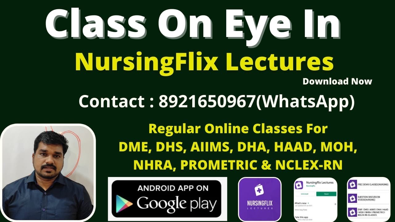Class on Eye in Nursingflix Lectures App(Available on Play store)