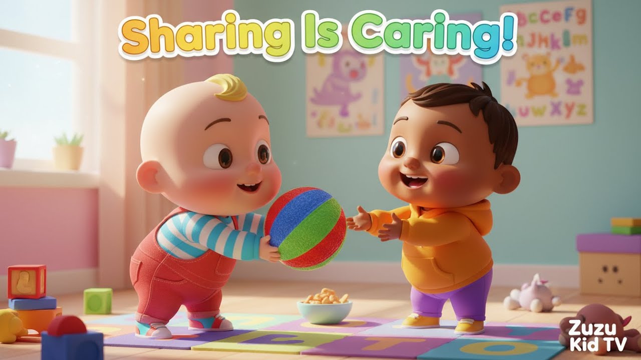 Sharing Is Caring Fun Song with Zuzu – Nursery Rhyme, Toddler Social Skills and Play