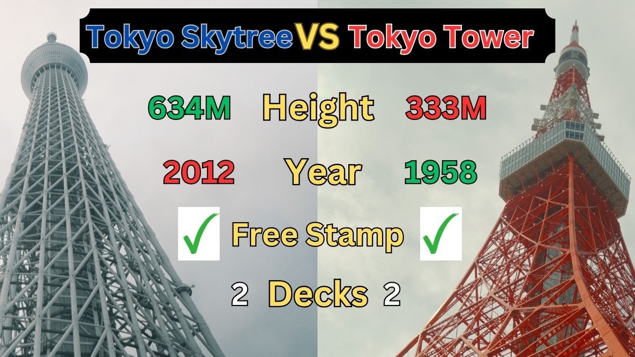 Tokyo Skytree and Tokyo Tower | How to get there, FREE Stamps, Landmarks | Japan