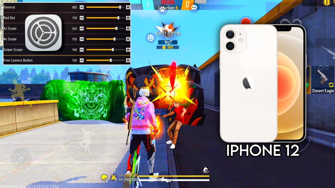 iPhone 12 free fire sensitivity 2026 ⚙️ | iPhone 12 free fire headshot setting ⚙️