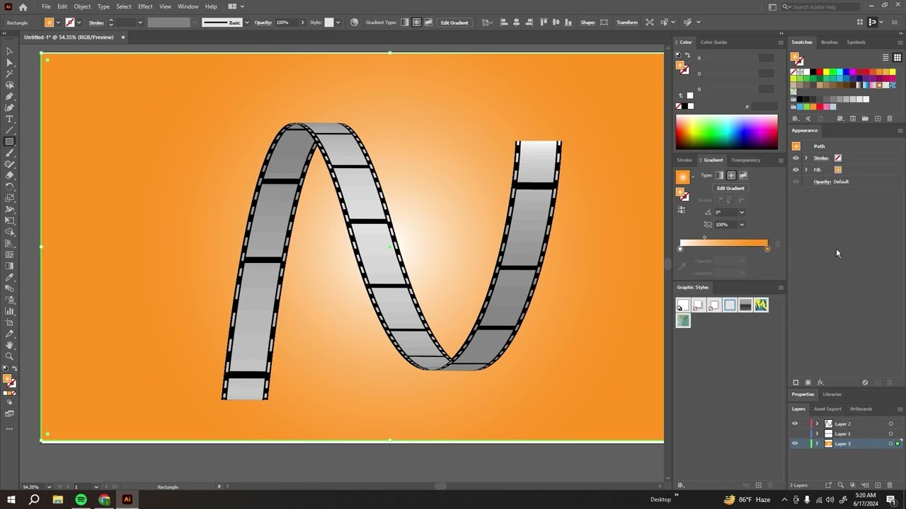 Как создать 3D-киноленту в Adobe Illustrator