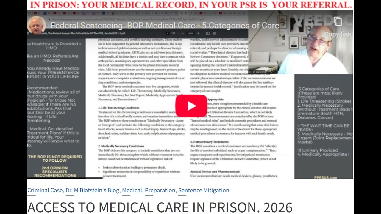 ACCESS TO MEDICAL CARE IN PRISON 2026
