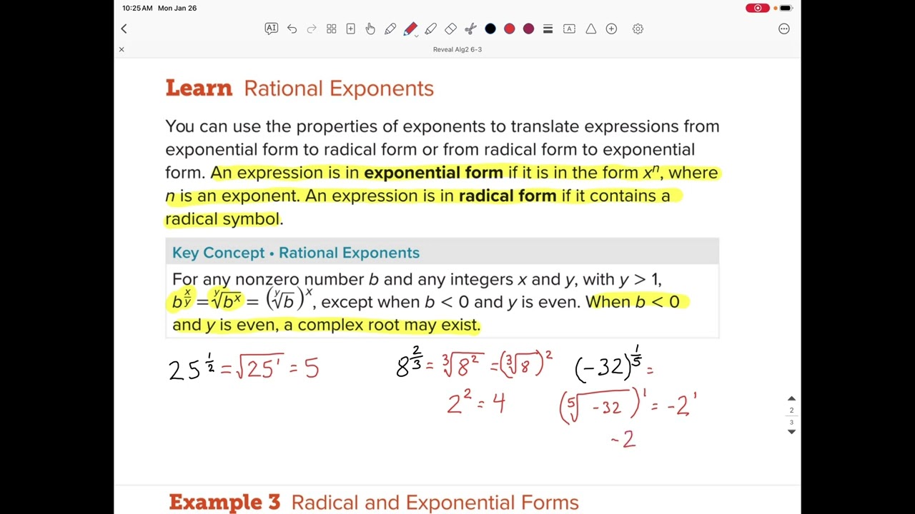 Reveal Algebra 2 Lesson 6-3, Part 2