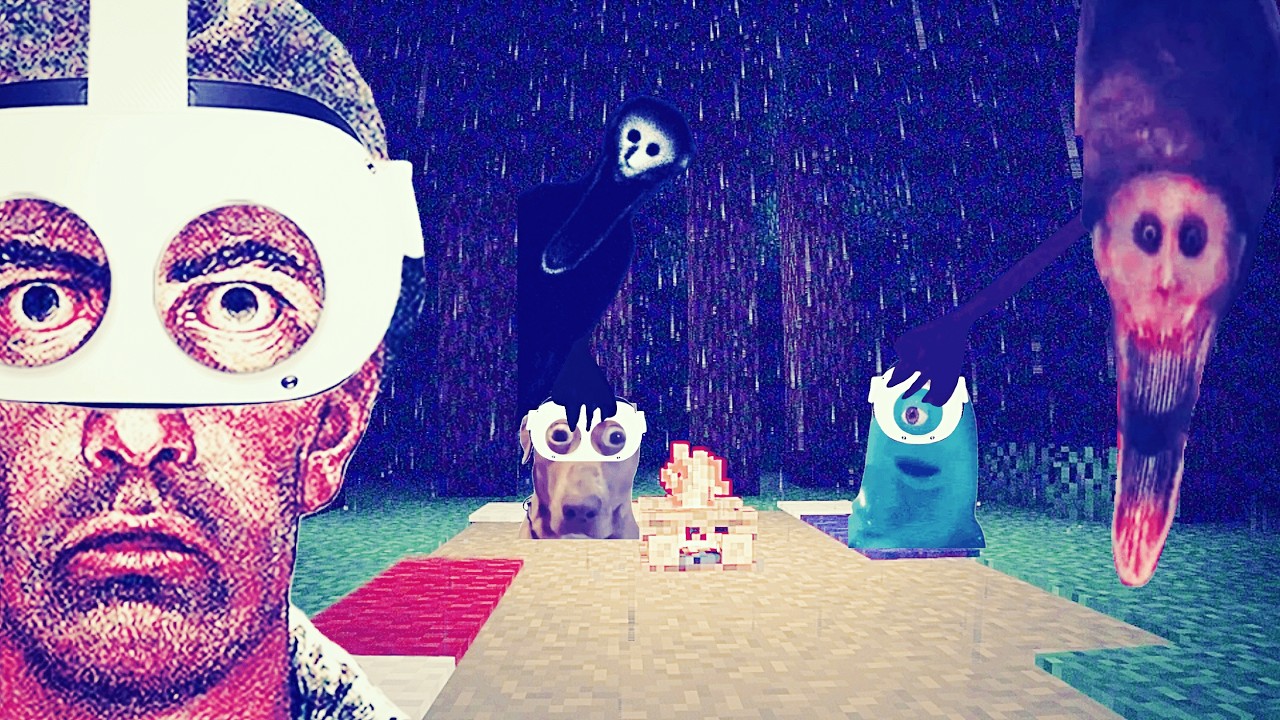 3 Idiots Go Camping in a Cursed Forest in VR Minecraft