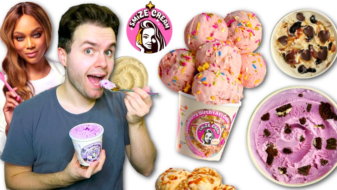 I tried Tyra Banks NEW Ice Cream Brand! SMIZE CREAM Review!