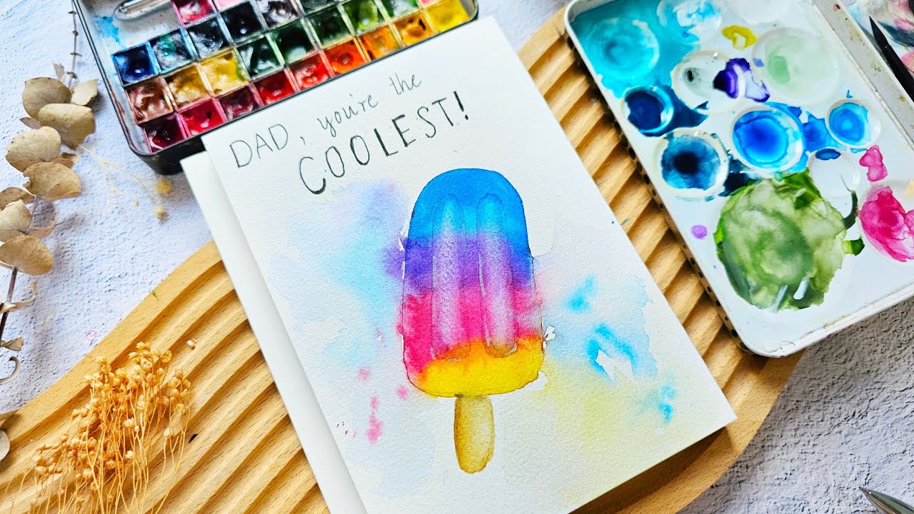 Let's Paint a Simple Watercolor Father's Day Card