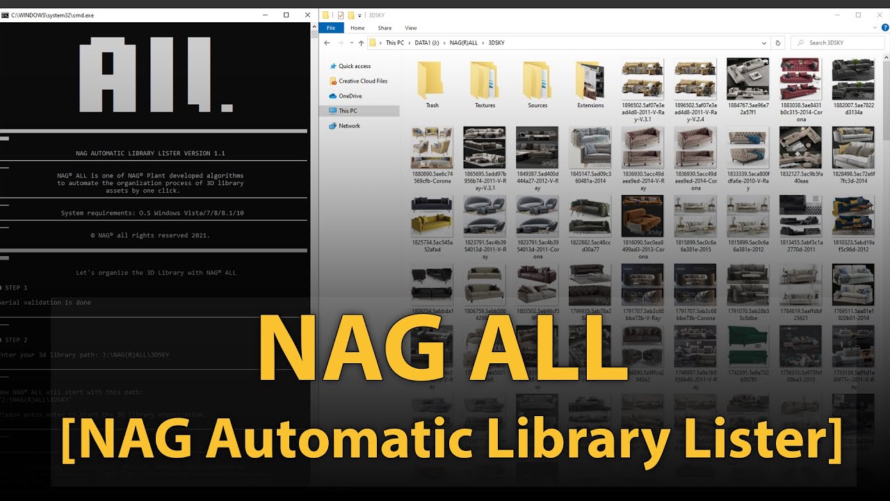 How to organize 200+ 3dsky 3D Models in 1 minute by NAG Automatic Library Lister?
