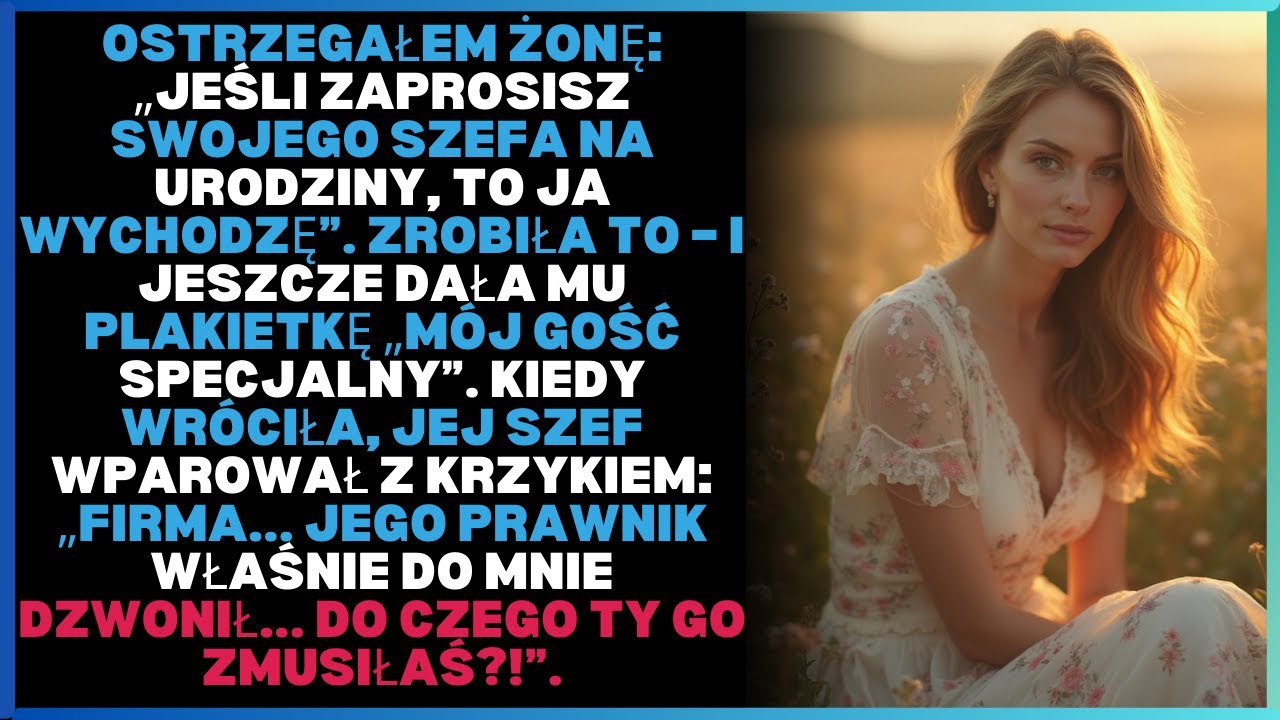 Ostrzegałem żonę: „Jeśli zaprosisz swojego szefa na urodziny, to ja wychodzę”. Zrobiła to – i ...