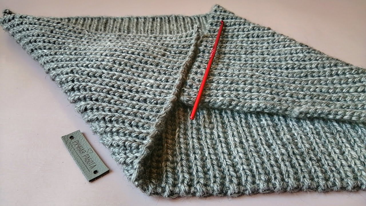 Снуд, манишка крючком из прямоугольника/Snood from a rectangle.