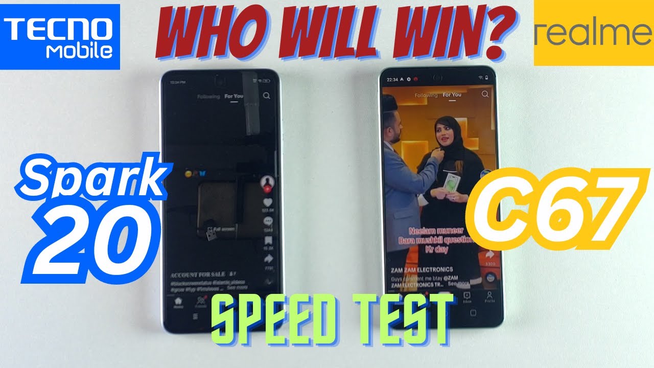 Realme C67 vs Tecno Spark 20  - Speed Test #Realmec67 #Vivoy27s #speedtest #phones4u