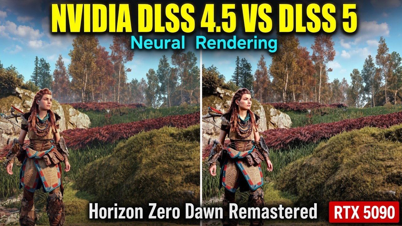 Тест нейронного рендеринга NVIDIA DLSS 4.5 против DLSS 5 в Horizon Zero Dawn Remastered | RTX 5090
