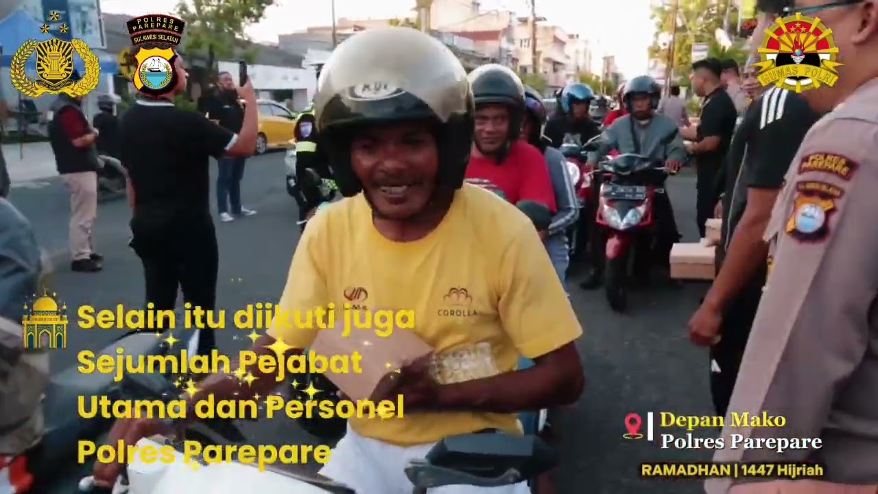 Polres Parepare bersama Pemain PSM Makassar berbagi Takjil. #parepare #polri#polripresisi 