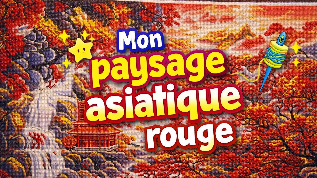 Mon jolie paysage rouge #pointdecroix #crossstich #loisirscreatifs 