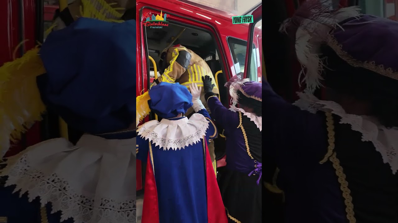 Hjoed giet Sinterklaas mei op brânwachtoefening!