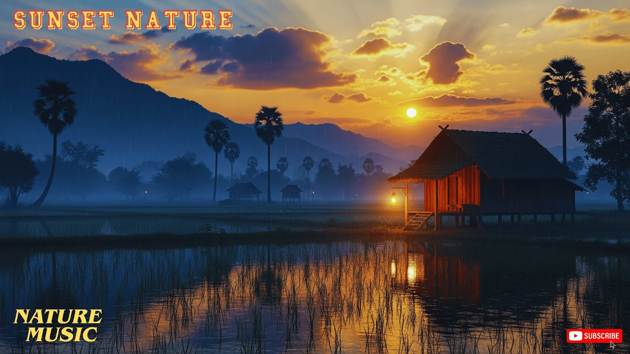 Traditional Khmer Flute – Calm Sunset by the Mountain Village #RelaxingFlute