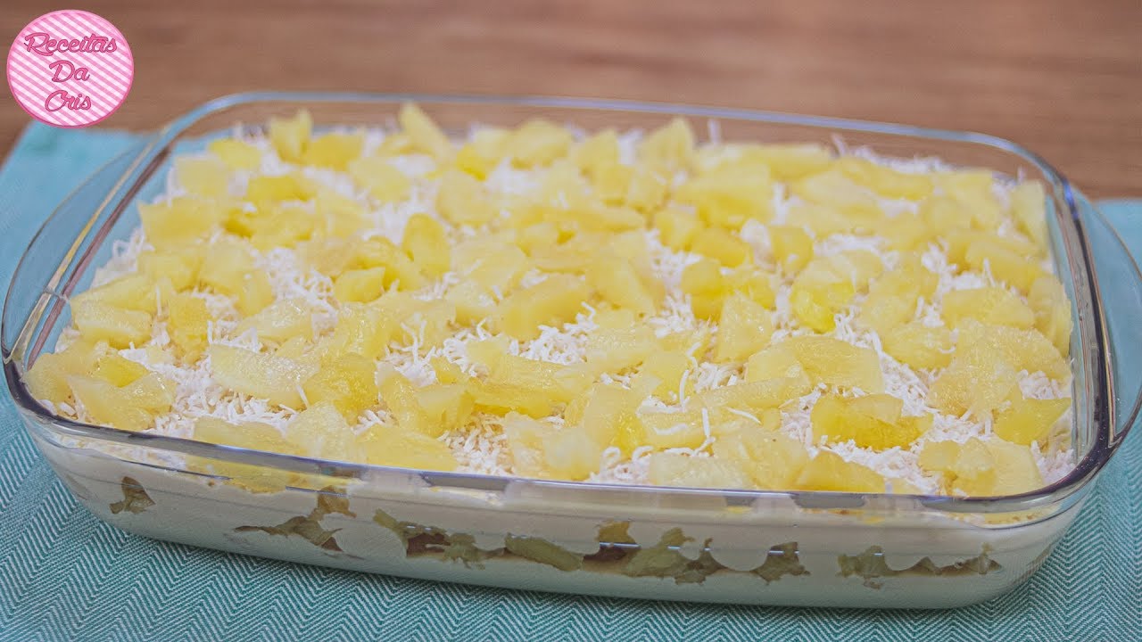 PAVÊ CREMOSO DE ABACAXI 🍍🍍 | NÃO VAI AO FORNO E FICA PRONTO EM MINUTOS | RECEITAS DA CRIS