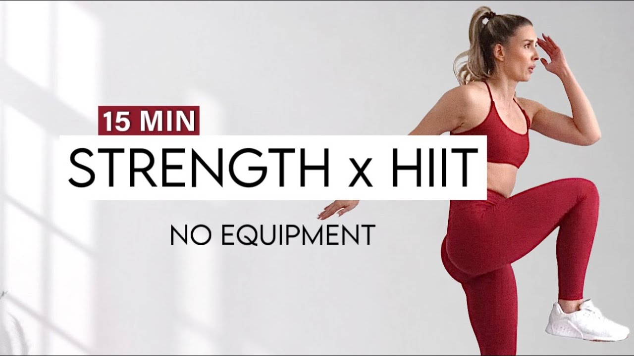 15 MIN FULL BODY STRENGTH x HIIT Workout, Bodyweight Only