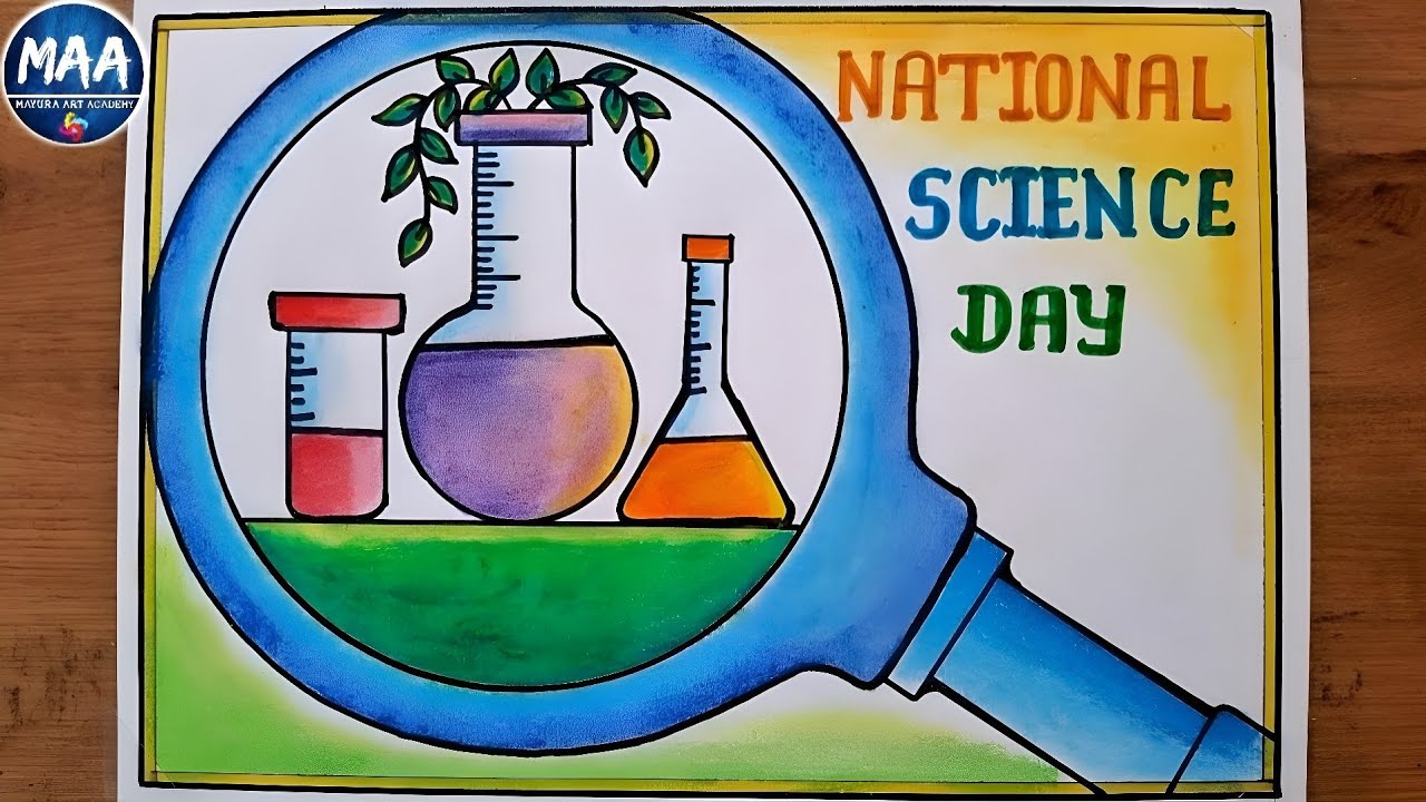National Science Day Drawing | Science projects | Science Day Poster Drawing | Science Day Drawing
