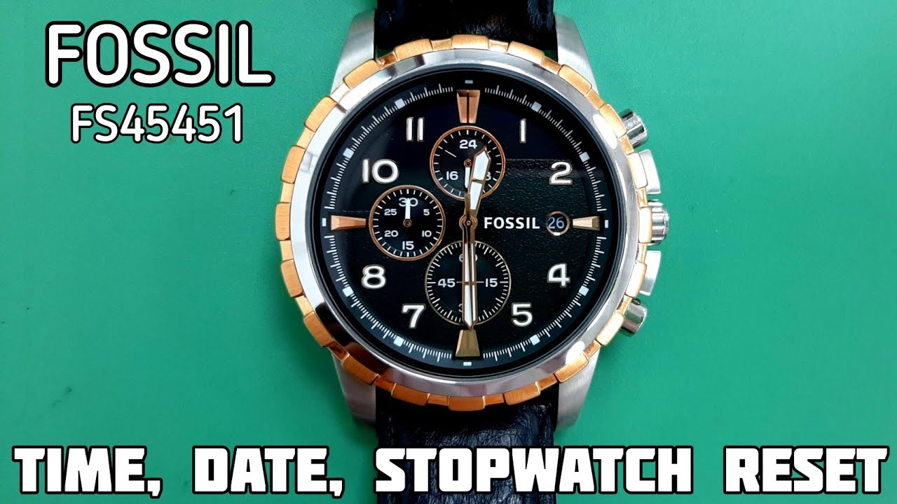 FOSSIL FS45451 TIME SETTING AND STOPWATCH RESET
