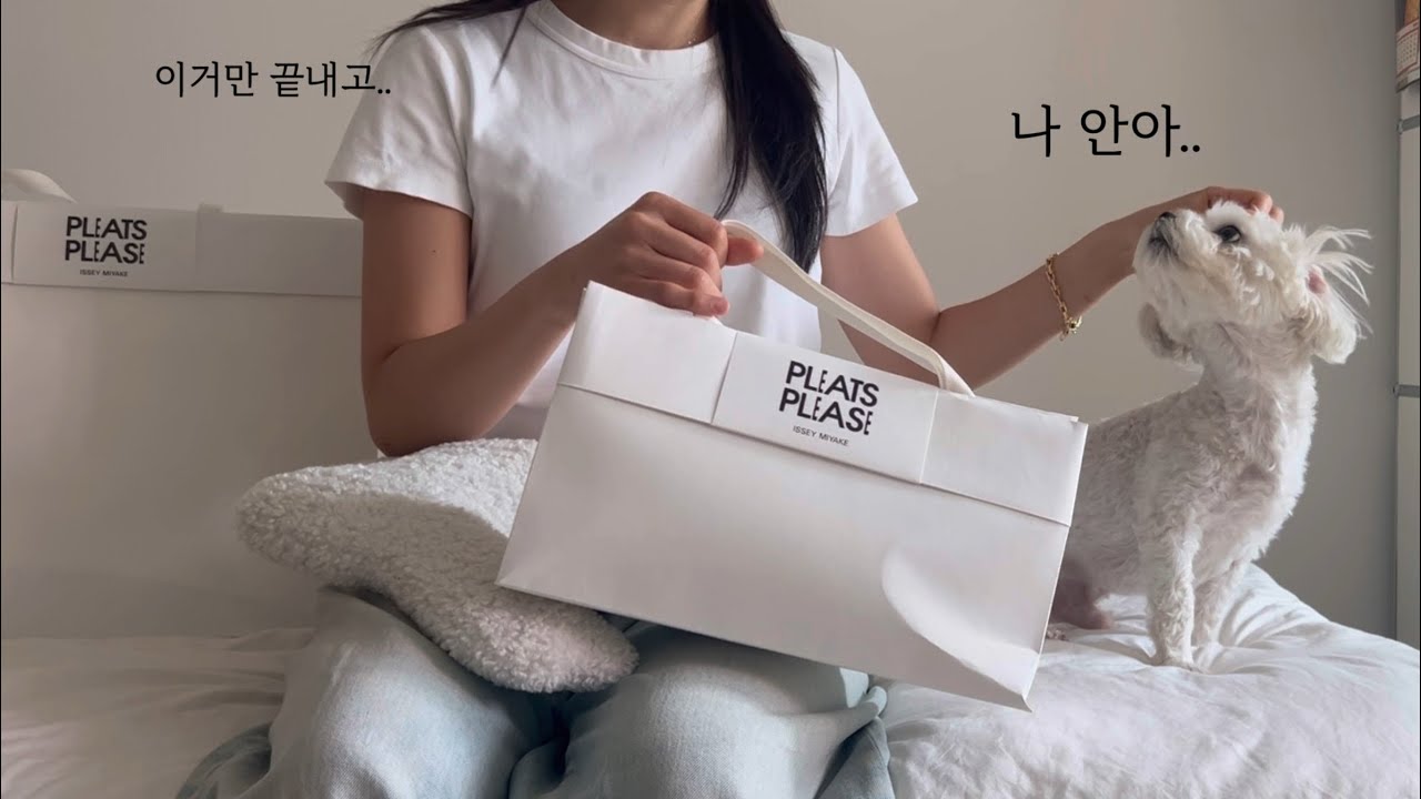 강아지와 플리츠플리즈 언박싱 (+플린이의 주름옷 코디법)