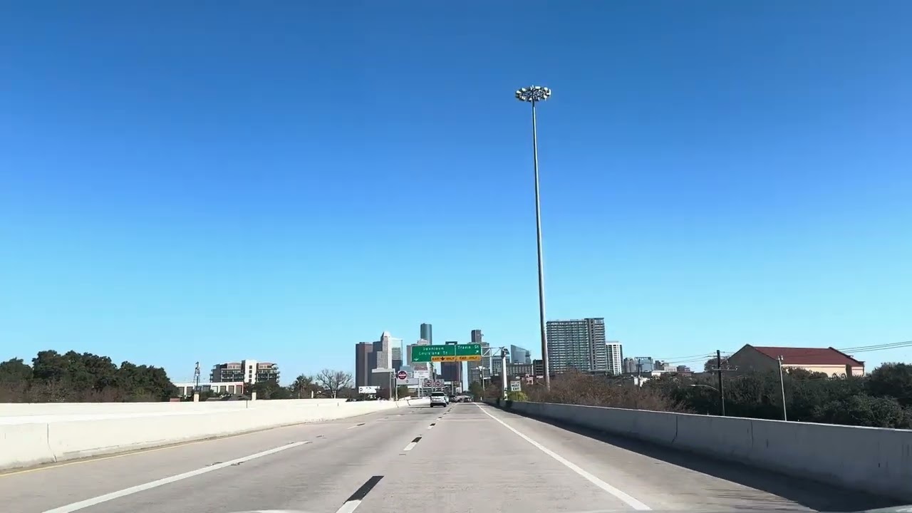 Houston Downtown # Driving tour freeway 59 # Houston Texas USA
