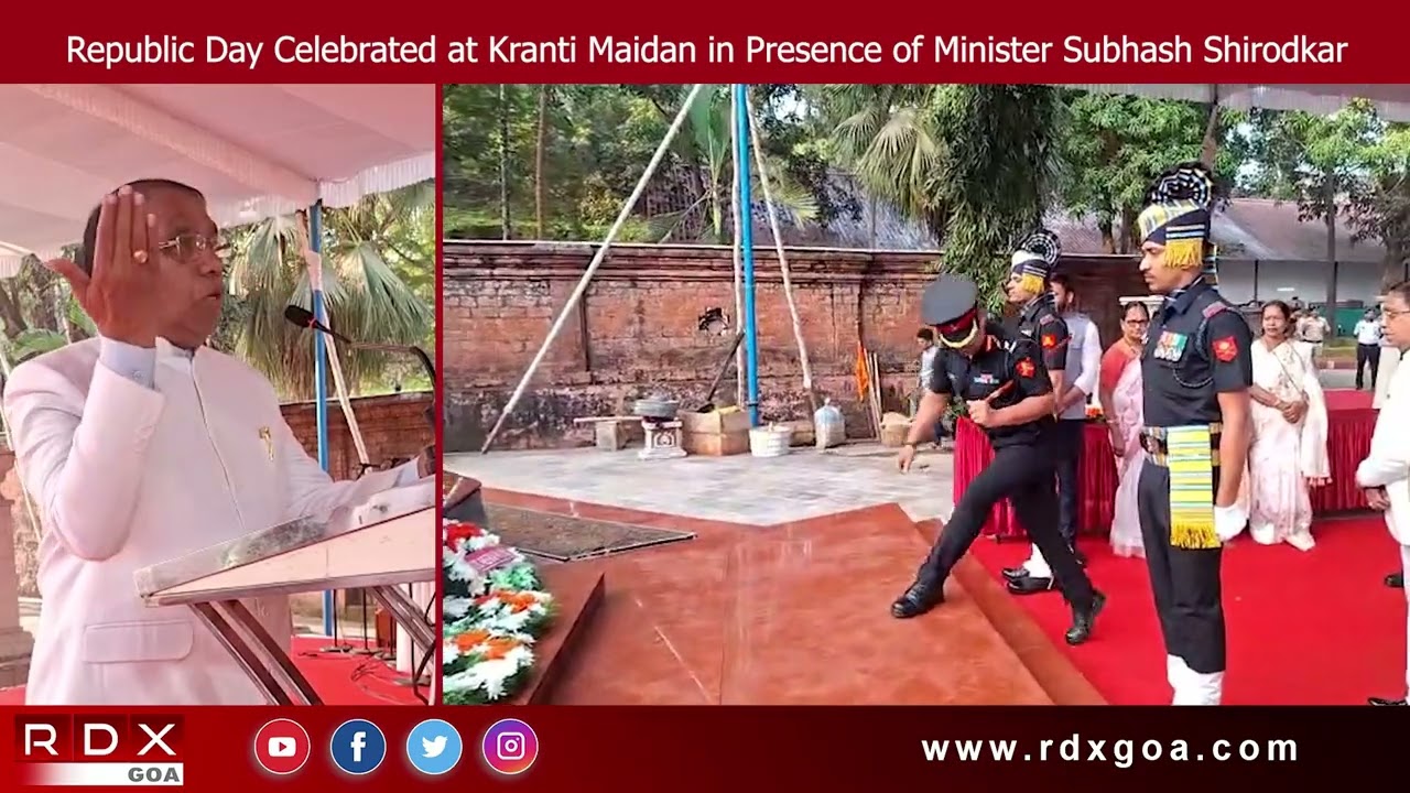 Republic Day Celebrated at Kranti Maidan in Presence of WRD Minister Subhash Shirodkar