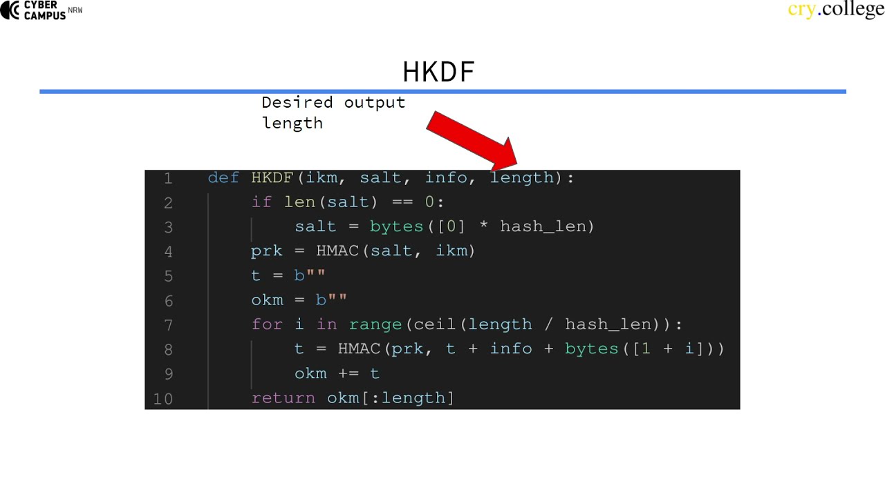 Hash based Key Derivation Function (HKDF)