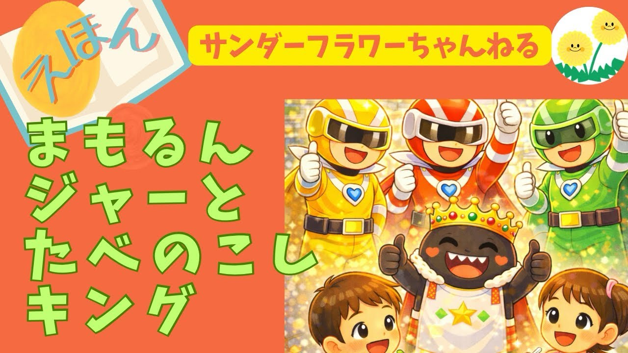 まもるんジャーと たべのこしキング｜食べ物を大切にするお話｜子ども向け絵本・読み聞かせ
