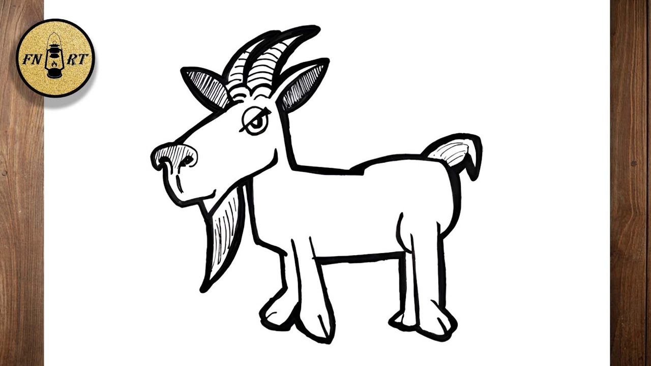 How to draw a cartoon billy goat