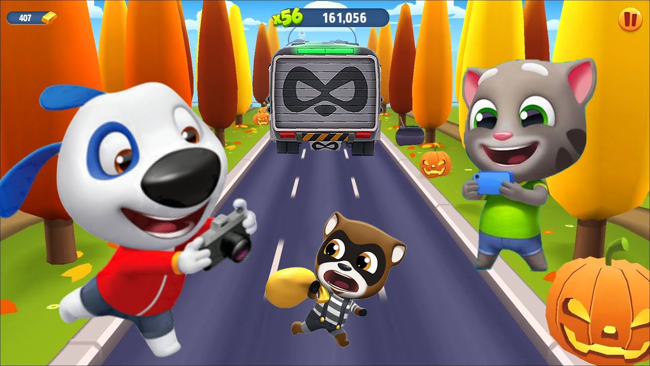 🎃 Epic Halloween Gold Run with Talking Hank & Tom! Boss Raccoon Showdown in Wacky Planet!
