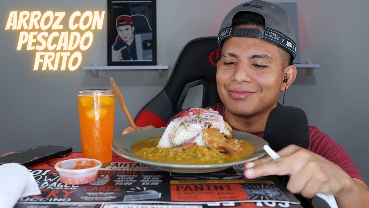 ASMR ARROZ CON PESCADO FRITO  - ASMR ESPAÑOL MUKBANG.