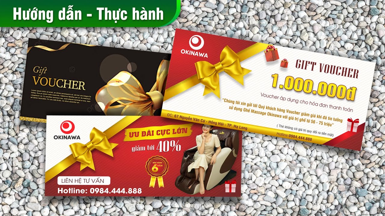 Hướng dẫn thiết kế Voucher sản phẩm | Phiếu tặng quà | Thẻ giảm giá | Gift Voucher | Voucher design