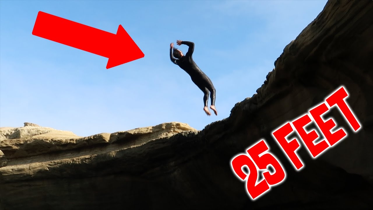 MY FIRST TIME CLIFF JUMPING! *Double first attempt*