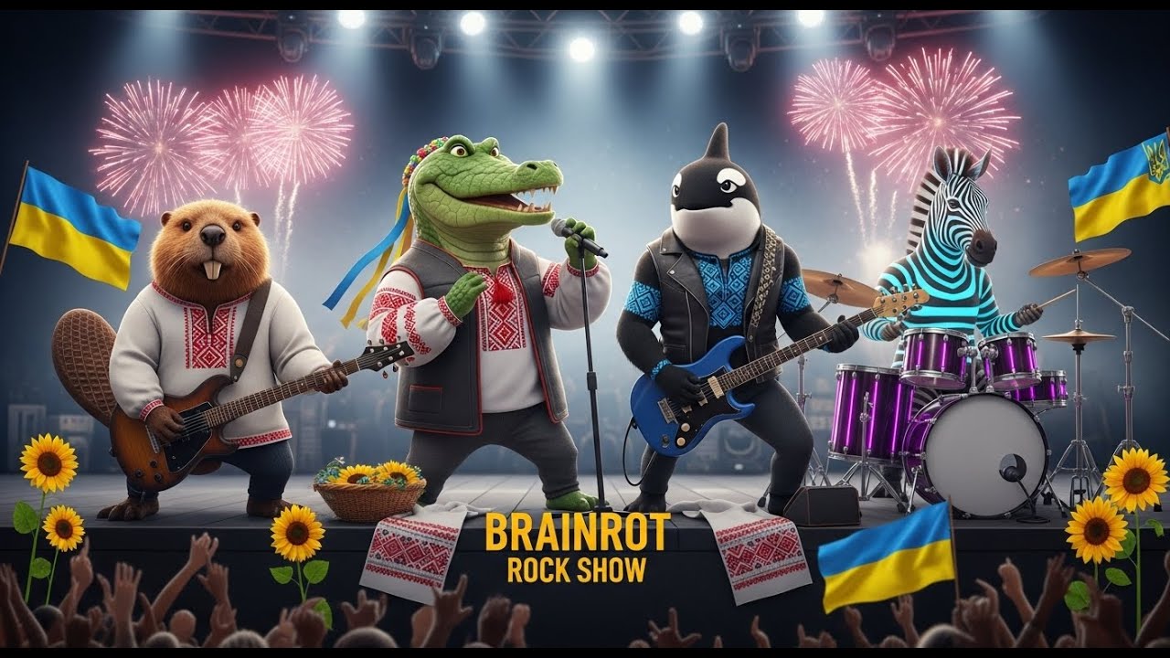 Brainrot Rock Band &ndash; Epic Ukrainian Concert with Fireworks 🎸🔥🇺🇦