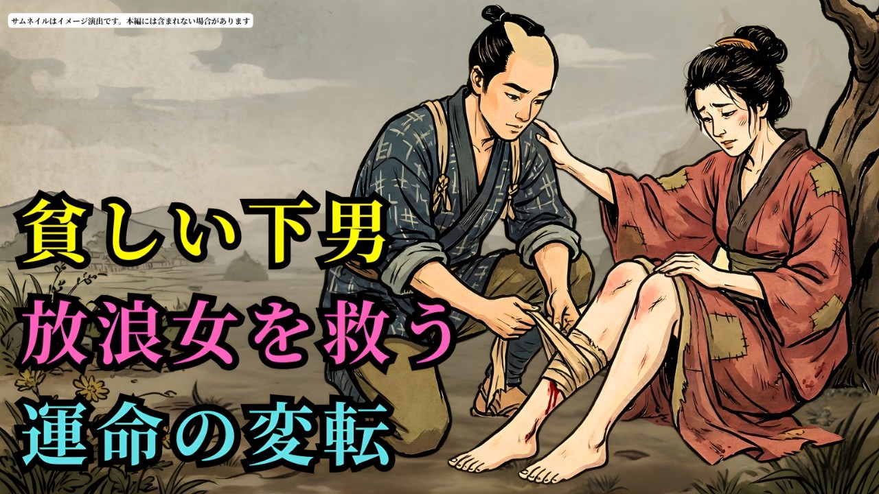 蔑まれていた下男と、道端で救われたボロボロの女性。3日という歳月が二人の運命を逆転させた (AIフィクション) | 野談 | 伝説 | 昔話 | 説話 | 民話