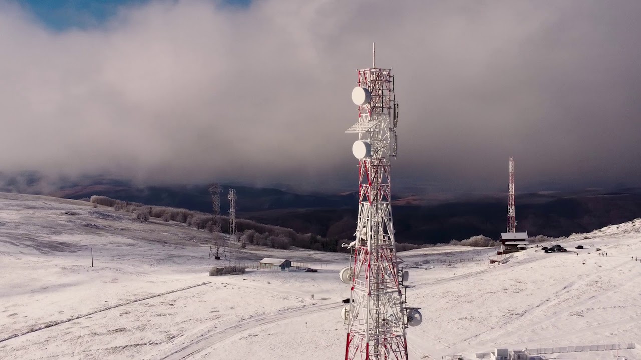 Mount Semenic - Winter aerial drone shot