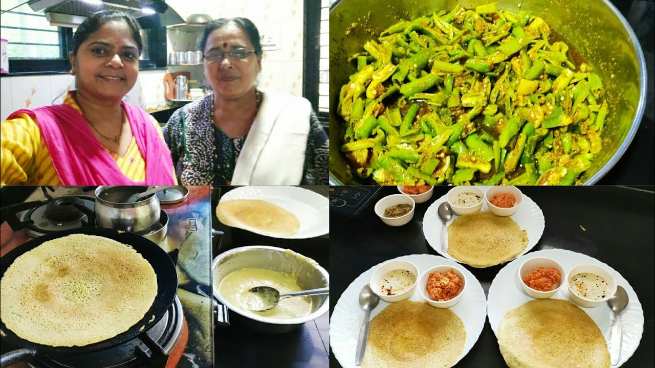 Indian Mom Breakfast Routine, mixed dal dosa no fermentation, डोसा, hari mirch ka achar, मिर्च अचार
