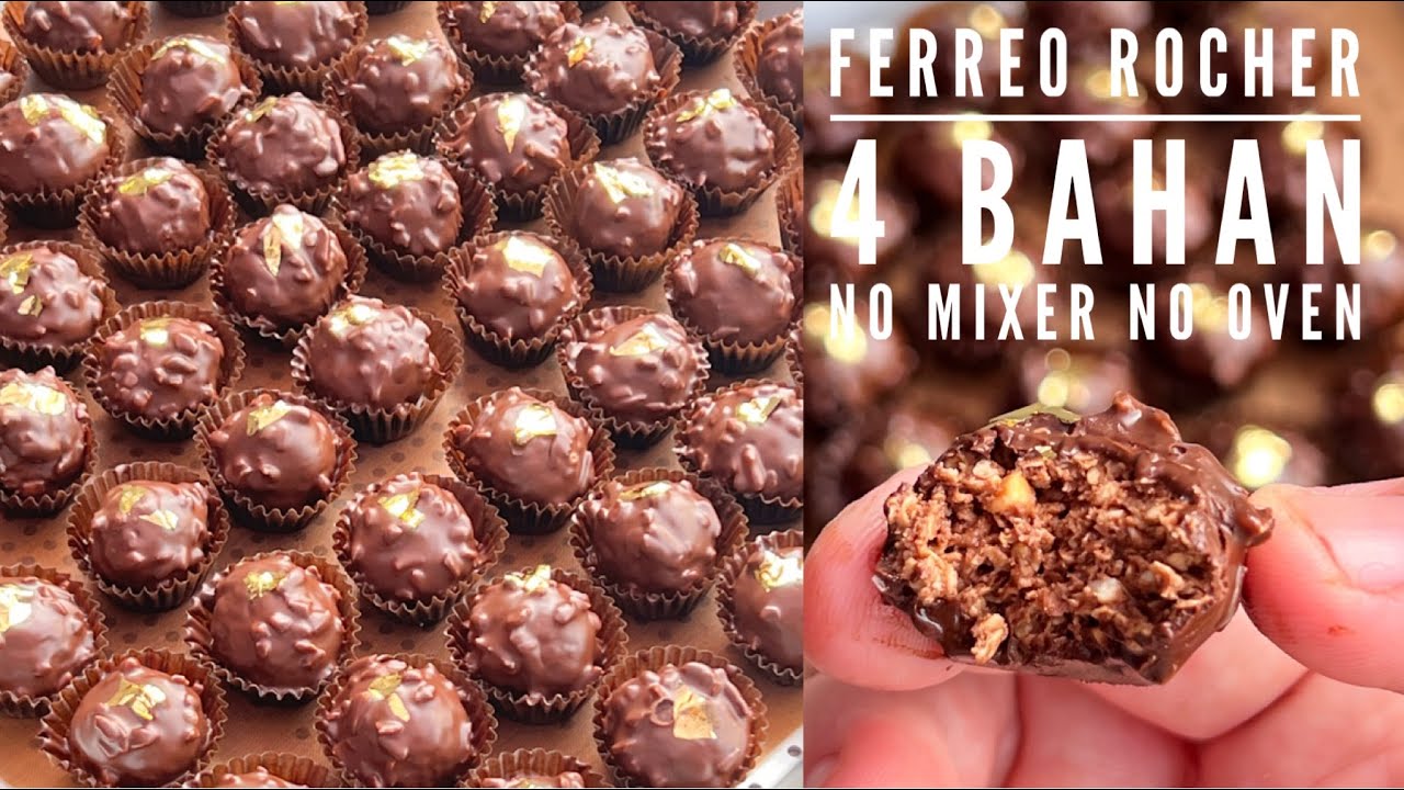 Ferrero Rocher No Oven No Mixer Enakknya kebangetan, 4 bahan saja bikinnya cuma diaduk