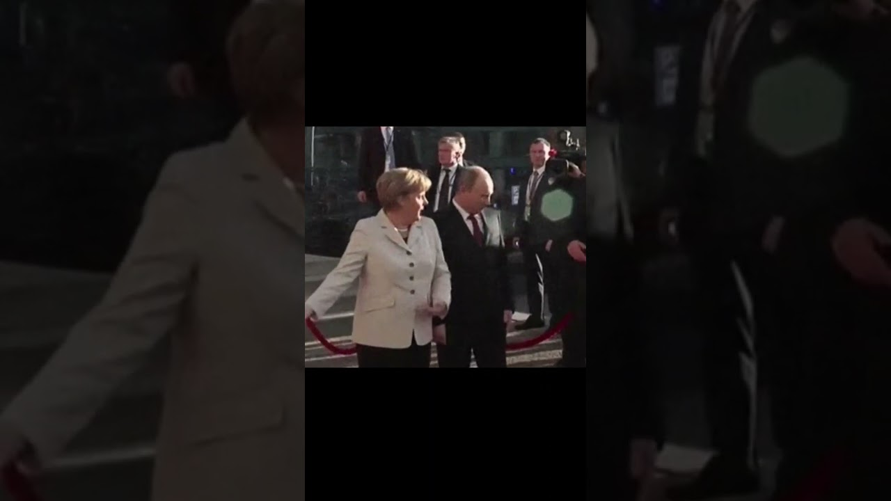 Vladimir Putin Meets Angela Merkel Chancellor of Germany