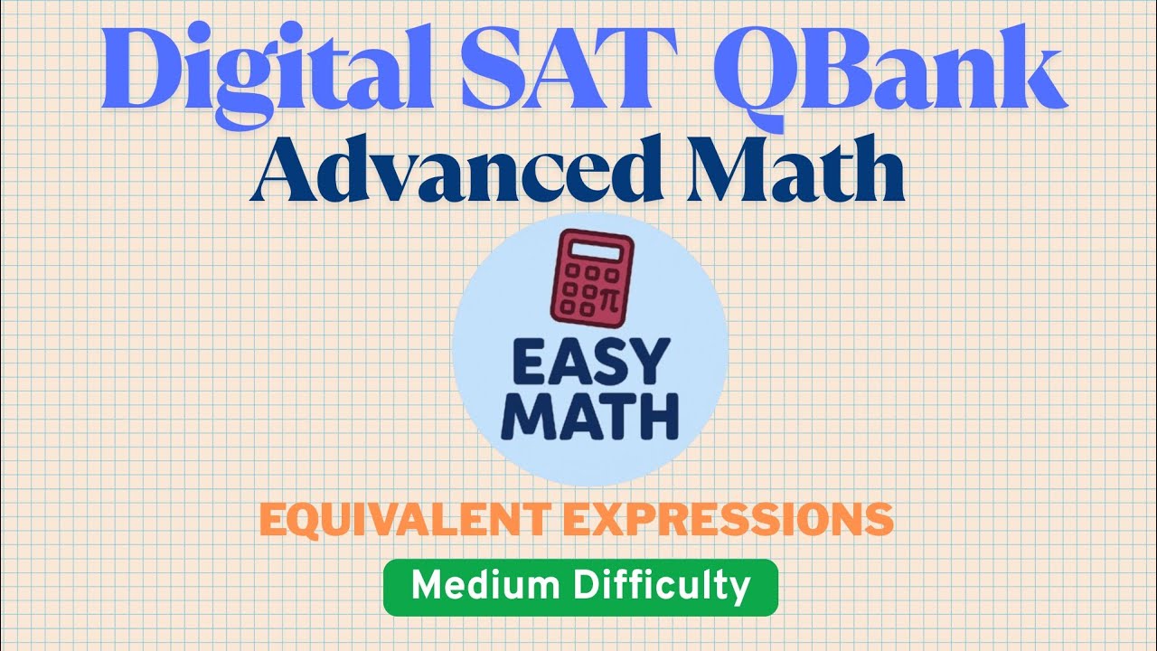 DSAT Math CB QBank - Advanced Math - Equivalent Expressions - Medium Difficulty - Part 2 