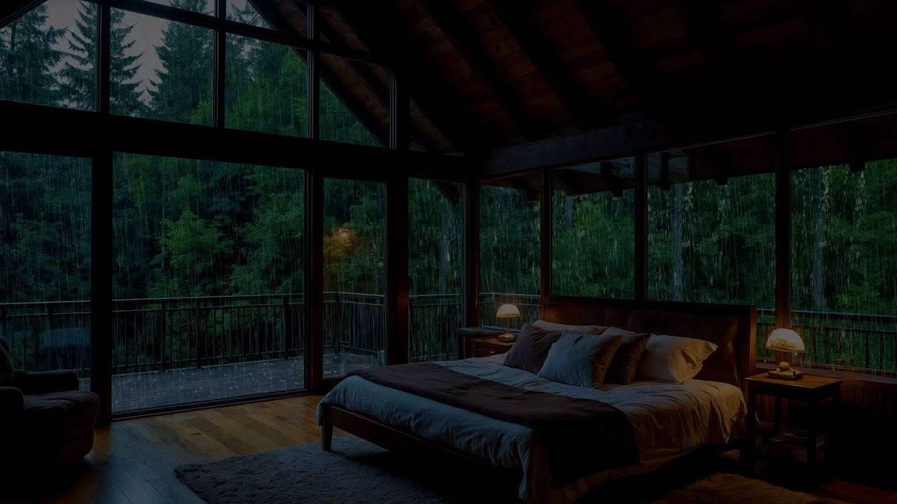 Let Go of Stress Instantly | Best Rain at the Forest Cabin (No Ads) 🌳 Sleep Deeply with Rain Sounds