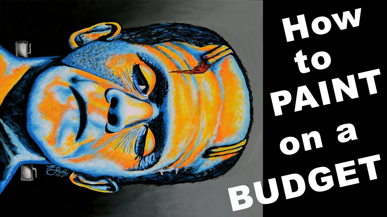 How to paint on a Budget - Using INEXPENSIVE ACRYLICS to paint FRANKENSTEIN (time-lapse)