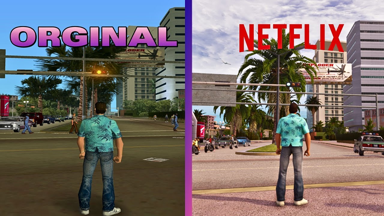 NETFLIX GTA VICE CITY VS ORIGINAL PC ( DIRECT COMPARISON)