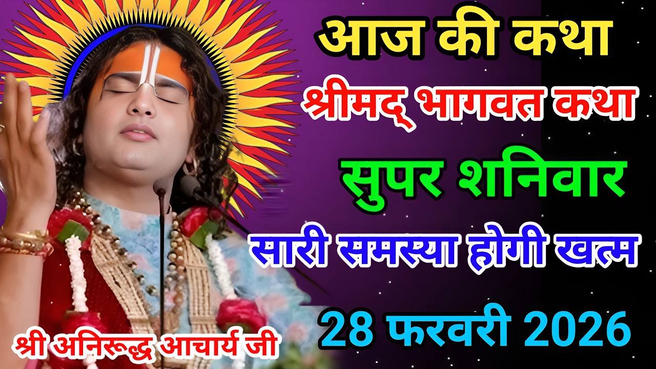 आज की कथा🙏श्री अनिरूद्ध आचार्य जी महराज💥28 फरवरी 2026💥 मधुर कथा #anirudhacharya #bhagwatkatha